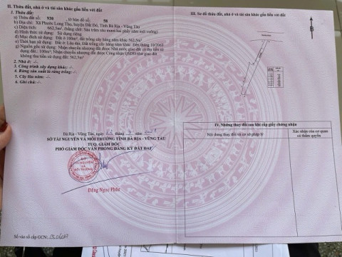 Đất nền xã Đất Đỏ - Diện tích 1100m2 ngang 10m mặt tiền đường Nguyễn Huệ sẵn 200m2 thổ cư