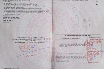 Đất nền xã Đất Đỏ - Diện tích 180m2 đường CMT 8 có sẵn thổ cư